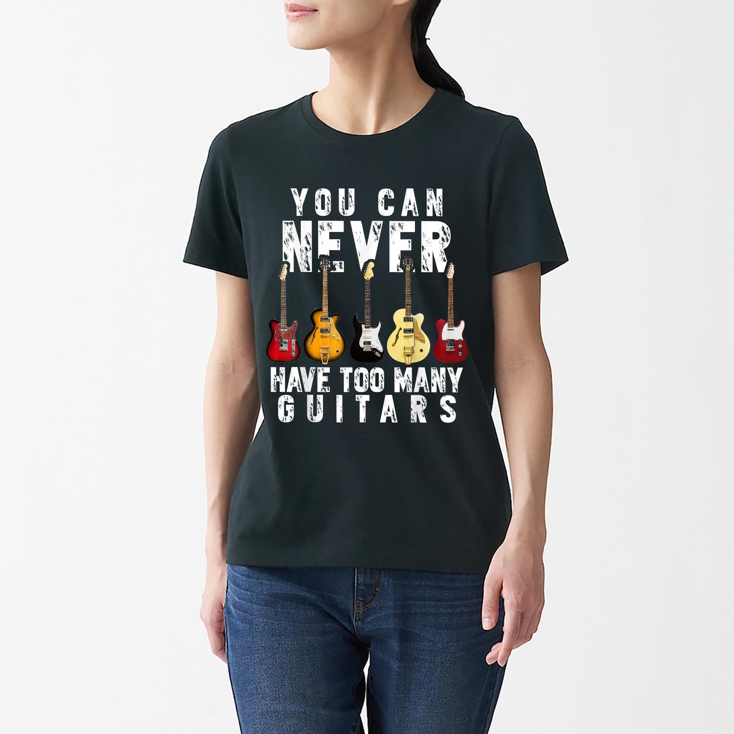 You Can Never Have Too Many Guitars Music Funny Vintage T Shirt Men Women NEW