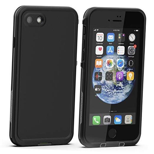 Waterproof iPhone SE 2020 / 8 Case, IP68 Full-Body Sturdy, Built-in Black
