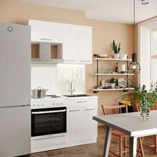 Küche Küchenzeile Einbauküche Küchenblock Singleküche ALINA 120 cm Weiß