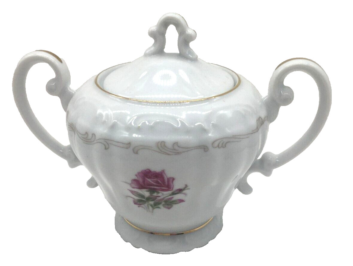 Royal Rose Fine China Made In Japan Sugar Bowl With Lid Cameo 18020 KYOTO - S4