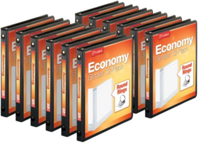 Economy 3-Ring Binders, 5/8'' round Rings, Holds 125 Sheets, Clearvue Presentatio