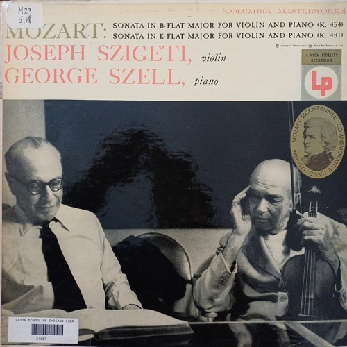 COLUMBIA ML 5005 *6-EYE* MOZART VIOLIN SONATAS K 454 & 481 *SZIGETI SZELL* RARE! - Picture 2 of 7