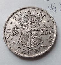 1950 King George VI  Halfcrown:  Circulated Condition