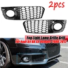 For Audi A4 B8 Bumper 2009-12 Front Bumper Fog Light Lamp Grille Cover HONEYCOMB