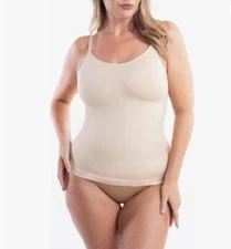 New UNDEROUTFIT Cami Tank Tummy Control w/ #460T Compression Nude Beige S