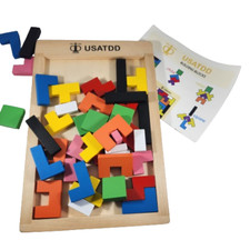 Wooden Puzzle Pieces Brain Teaser Pieces STEM Children's Toy