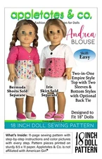 18 Inch Doll Clothes Pattern | Andrea Blouse for 18" Dolls such as American Girl