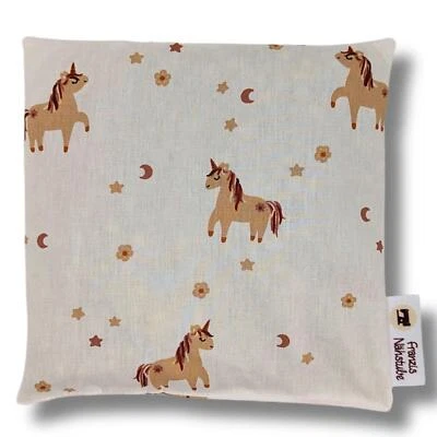FRANZIS NÄHSTUBE Kirschkernkissen 20x20cm Einhorn Körnerkissen 100% Baumwolle für Wärme und Kälte