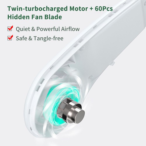Portable Cooling Fan USB Rechargeable Bladeless Cooling Air Neck Mini Sport Fan - Picture 29 of 84
