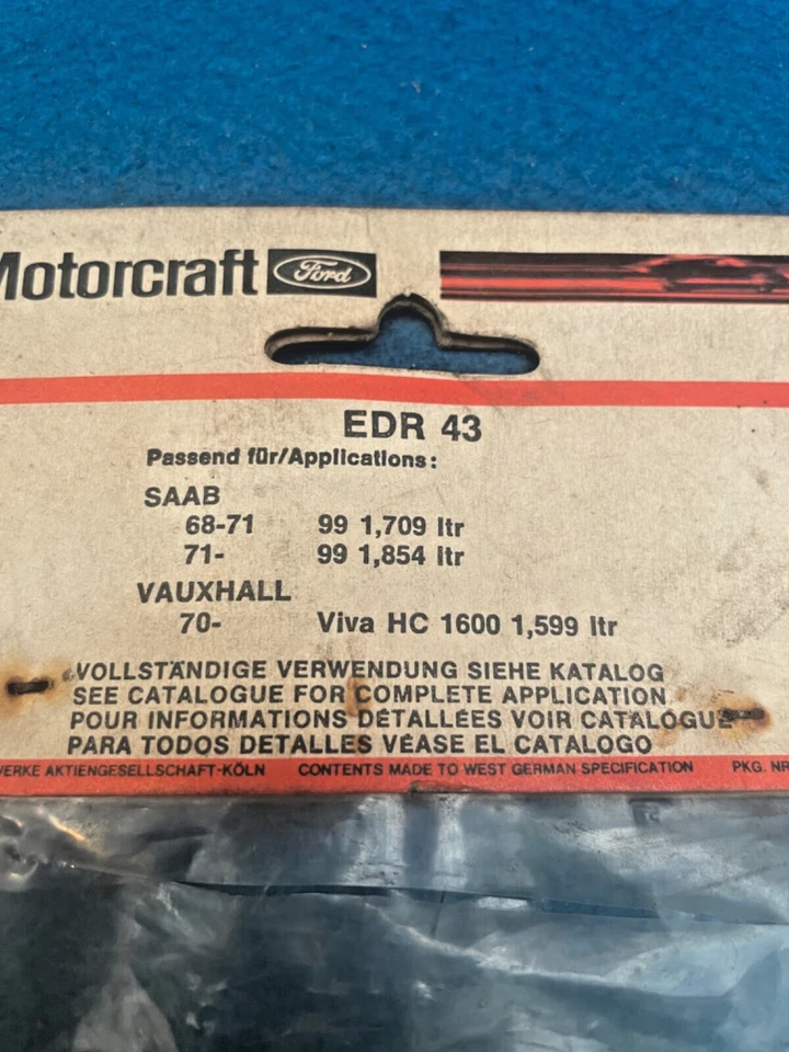 BRAZO DE ROTOR DE ENCENDIDO CLÁSICO SAAB & VAUXHALL MOTORCRAFT EDR43 NUEVO STOCK ANTIGUO Foto 2 de 2
