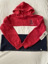 47 brand Womens LA Angels Premier LC Lizzy cut off hoodie racer red size S  $80