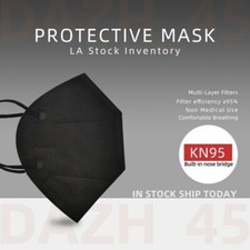 10/50/100 Pcs Black KN95 Protective 5 Layer Face Mask BFE 95 Disposable Masks
