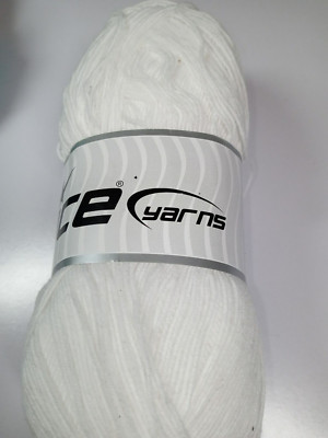 Ice Lorena Superfine Yarn-White-656 Yards-Cotton Blend