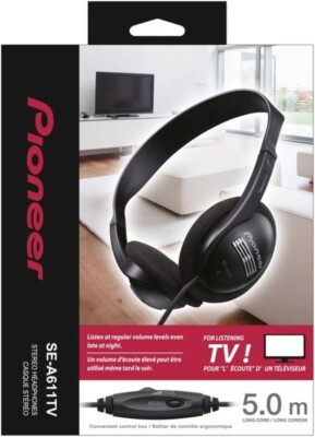 (未使用･未開封品)　Pioneer ヘッドホン TV用 SE-A611TV vf3p617 16ft Pioneer SE-A611TV Open air type dynamic stereo headphones