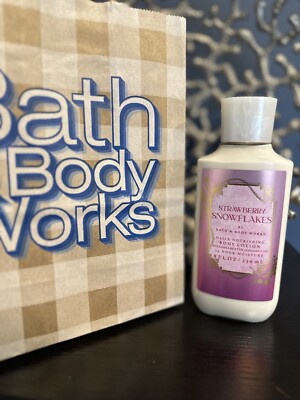 NEW Bath and Body Works Strawberry Snowflakes Daily Nourishing Body Lotion 8 oz