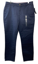 Tommy Hilfiger Women's Hampton Chino Lightweight Long Pants Relaxed Fit 10 Blue