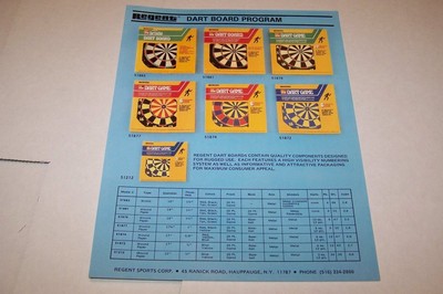 Vintage - REGENT DART BOARDS - ad sheet #0503