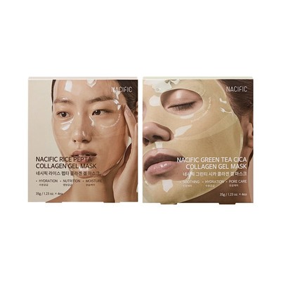NACIFIC K-Beauty Collagen Gel Mask   Rice Pepta Firming / Green Tea Cica Soothin