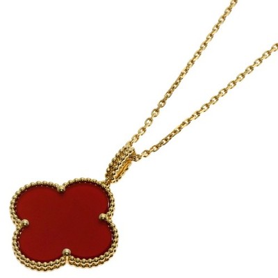 Van Cleef & Arpels Magic Alhambra Karneol Halskette K18 Gelbgold Damen...