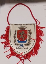 Fanion SAPEURS POMPIERS Blason SAINT CLAUD Devise C EST MON PLAISIR  fab an 1980