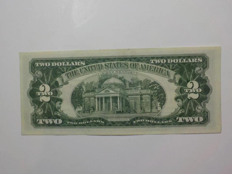 Currency Note 1963 2 Dollar Bill Paper Money Red Seal United States USA VTG - Image 2 of 2