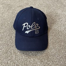 Polo Ralph Lauren Navy Blue POLO EST 67 Logo Snapback Baseball Hat Cap