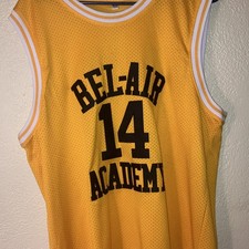 Bel-Air Academy Smith #14 Basketball Jersey XL Yellow White Black