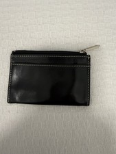 Black Zip-Around Women's Wallet with Keychain and Zipper Accent, Solid Pattern