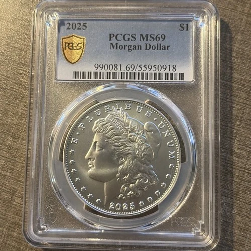 2025 Morgan Silver Dollar MS69 PCGS Gold Shield