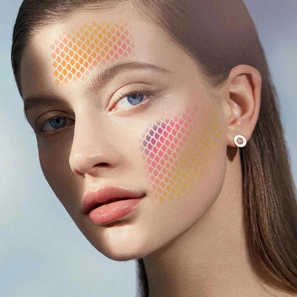 Meerjungfrau-Mustervorlage Make-up-Pinsel Glitzer Zubehör Frauen Bühne - Bild 4 von 4