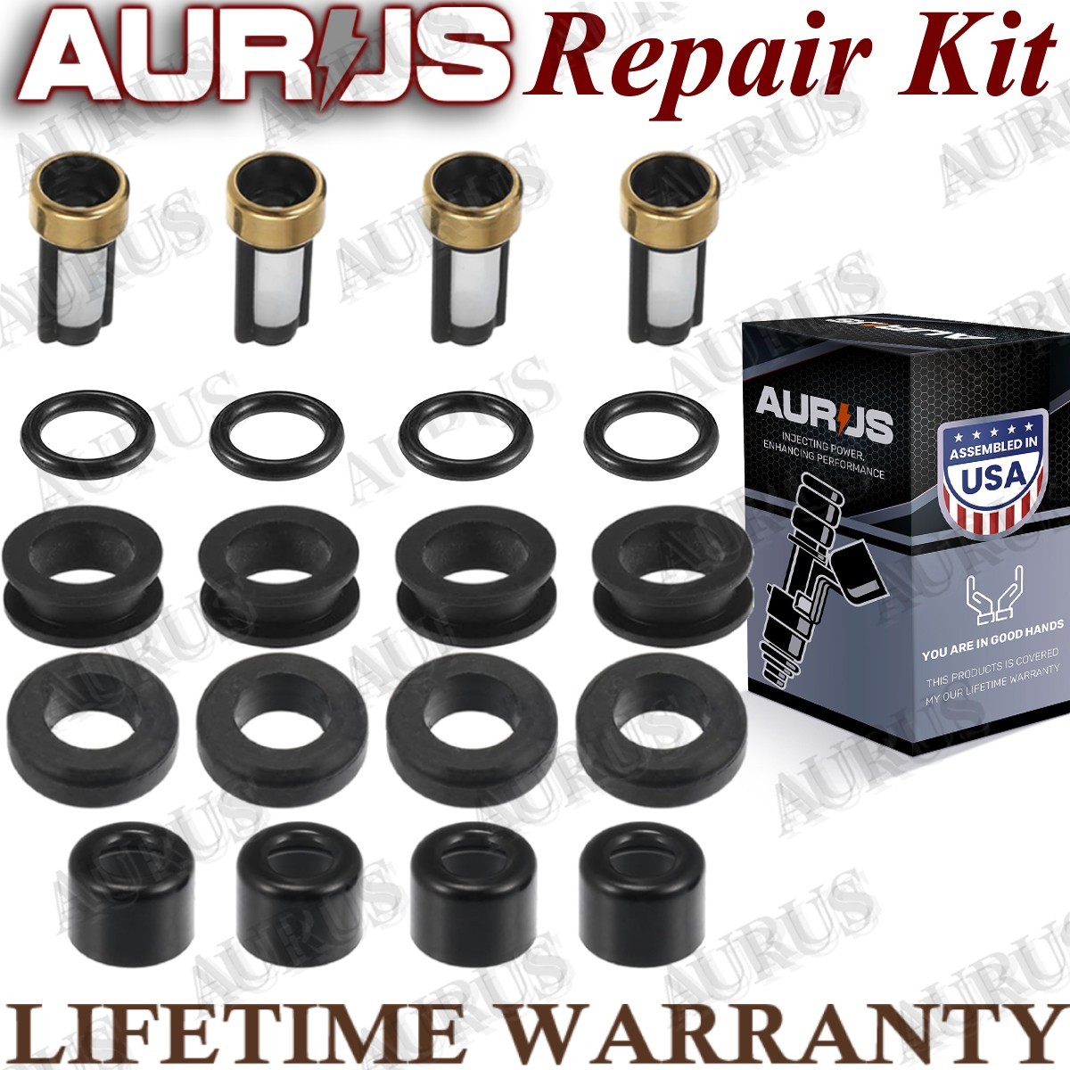 Aurus OEM Set of 4 Fuel Injector Repair Kits for 2004 2005-2008 Mazda RX-8 1.3L R2 195500-4450