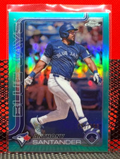 2025 TOPPS CHROME BLUE JAYS ANTHONY SANTANDER AQUA  REFRACTOR 25/299 #60