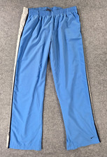 Vintage Nike Track Pants Mens XL Light Blue Side Stripe Swoosh Logo Athletic y2k