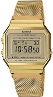 Casio A700WMG-9A Vintage Gold Mesh Band Digitaluhr Slim Unisex Neu Japan