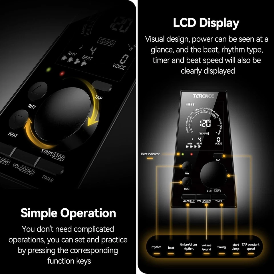 数字节拍器适用于钢琴、吉他、鼓和所有乐器、电子 — 第 2/4 张图片
