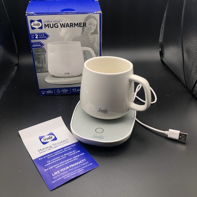 Sealy Coffee Mug+Mug/Cup Warmer 2Pc Set, USB Power, Temp Control, Gravity Switch