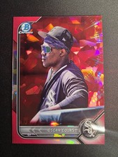2022 Bowman Chrome Sapphire Oscar Colas Red Photo Image Variation /5