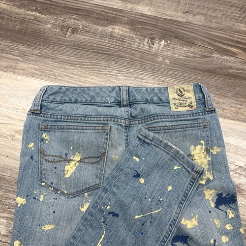 Vintage Ralph Lauren Light Wash Womens 10 Paint Splattered Bowery Skinny Jeans - Picture 2 of 14