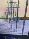 4 RAILROAD THEMED PAINTINGS BY D. BIGLANDS OIL ON CANVAS 14"X11" & 10"X8" 2 EACH — photo 6