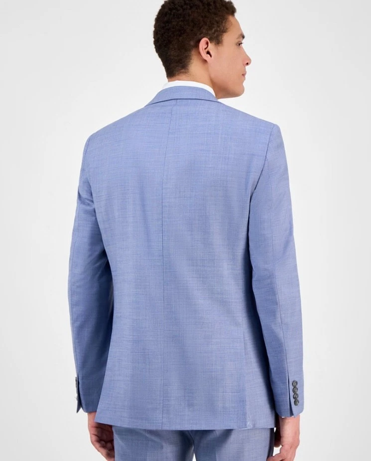 $775 BRAND NEW CALVIN KLEIN Mens 40S Blue Slim 3 Piece Suit W/Vest & Pants 32x30 - Image 4 of 4