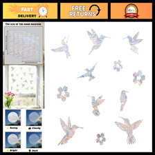 48 Pcs Window Clings - Bird Strike Prevention, Hummingbird  Flower Decor, 4 She