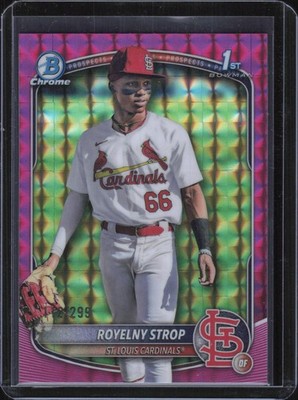 2025 Bowman Chrome #BCP-221 Royelny Strop Prospects Fuchsia Geometric #/299