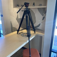 Bogen Manfrotto 028B/7870 3246 Pro Tripod w/ 501HDV Fluid Head, Italy MVH500AH