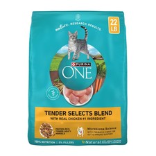 Purina ONE Natural Dry Cat Food, Tender Selects Blend With Real Chicken - 22 lb.