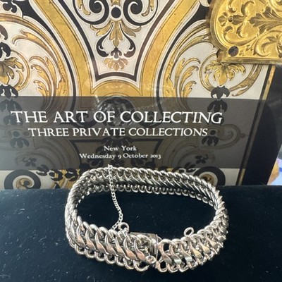 Vintage Sterling Silber byzantinischer geflochtener Weizen 42,2 g 7,5'' L Rhythmus