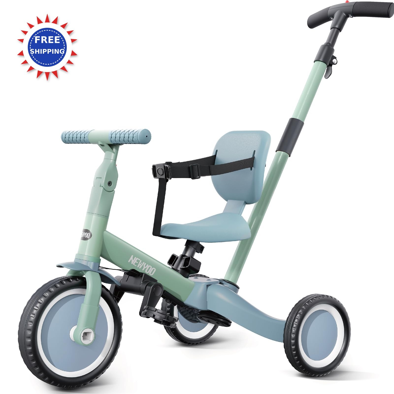 Toddler Tricycle 5 in 1 Kids Bike Convert to Balance Green TR007 1-3 newyoo