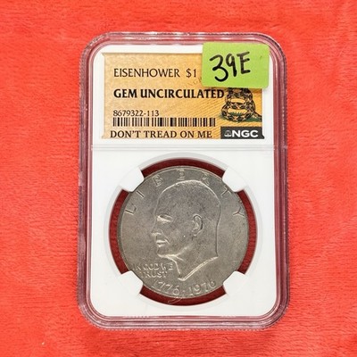 1976-EISENHOWER DOLLAR / IKE BICENTENNIAL GEM UNC BU/MS Slabbed NGC