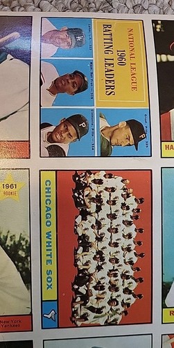 1961 Topps 9 Karten Uncut Sheet Clemente MAYS Minoso ++ Panel sehr selten - Bild 2 von 5