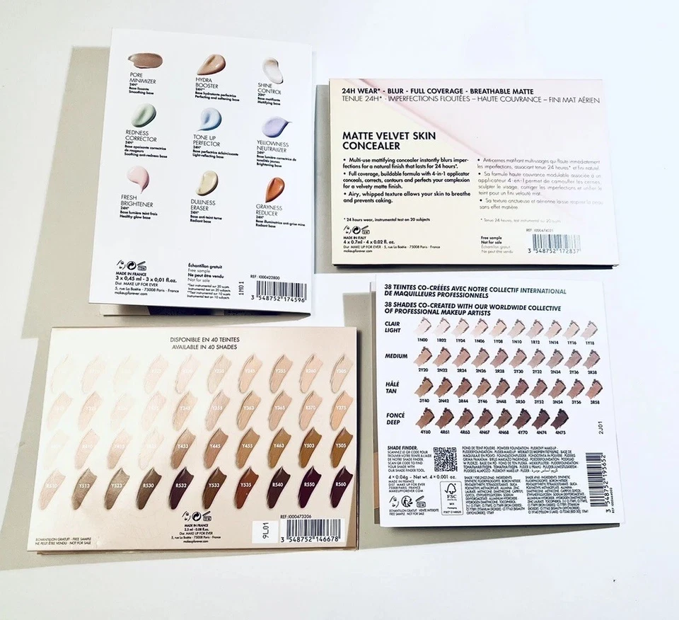 Make Up For Ever Velvet Matte Foundation Samples Set Powder Concealer Primer x4 - Image 3 of 4