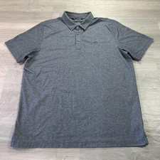 Travis Mathew Polo Shirt Mens XL Gray Solid Golf Pima Cotton Blend Performance